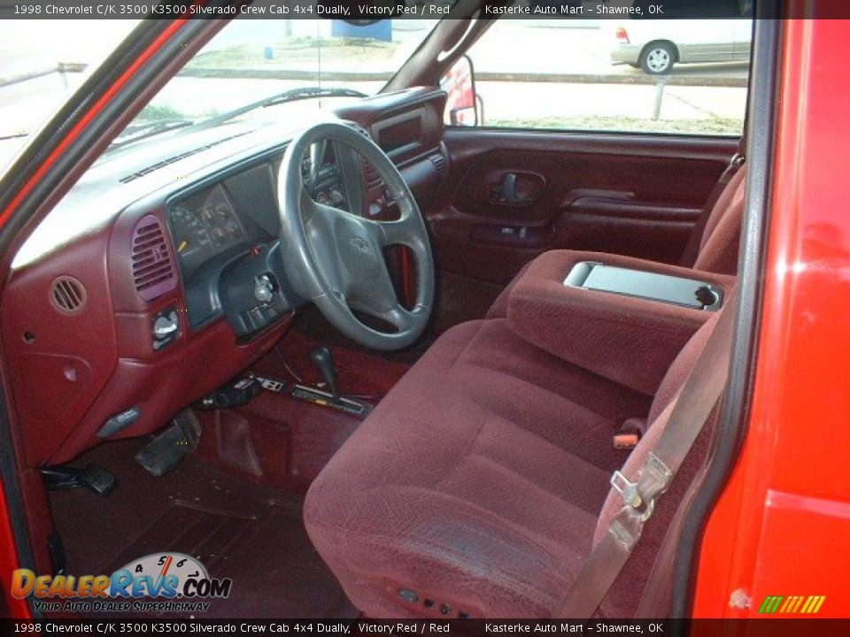 Red Interior - 1998 Chevrolet C/K 3500 K3500 Silverado Crew Cab 4x4 Dually Photo #8