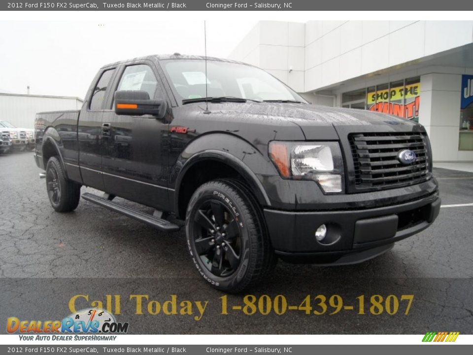 2012 Ford F150 FX2 SuperCab Tuxedo Black Metallic / Black Photo #2