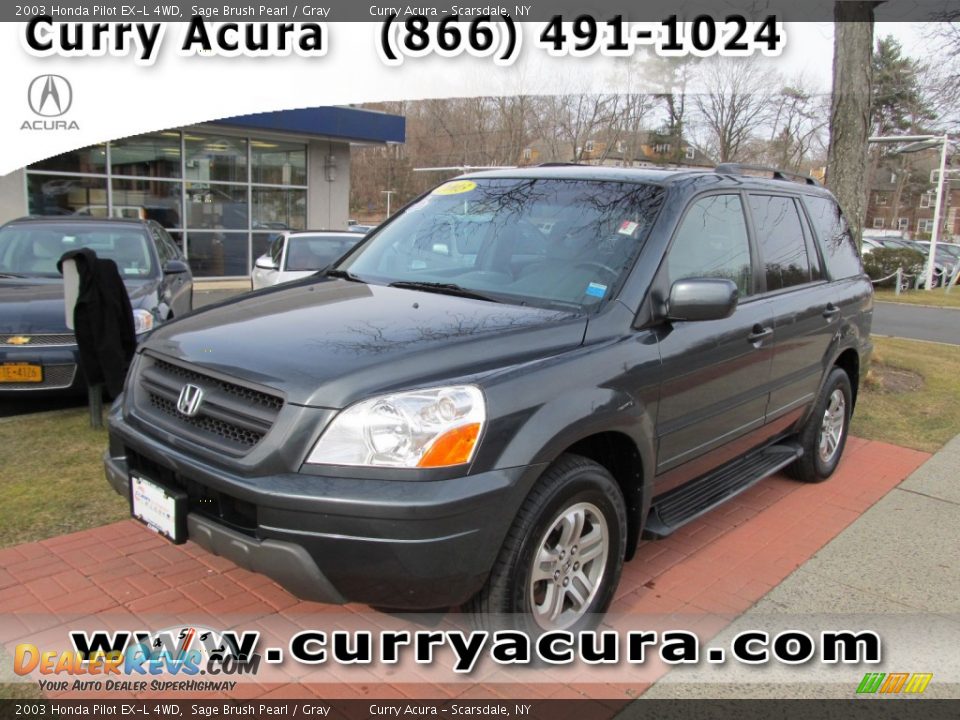 2003 Honda Pilot EX-L 4WD Sage Brush Pearl / Gray Photo #1