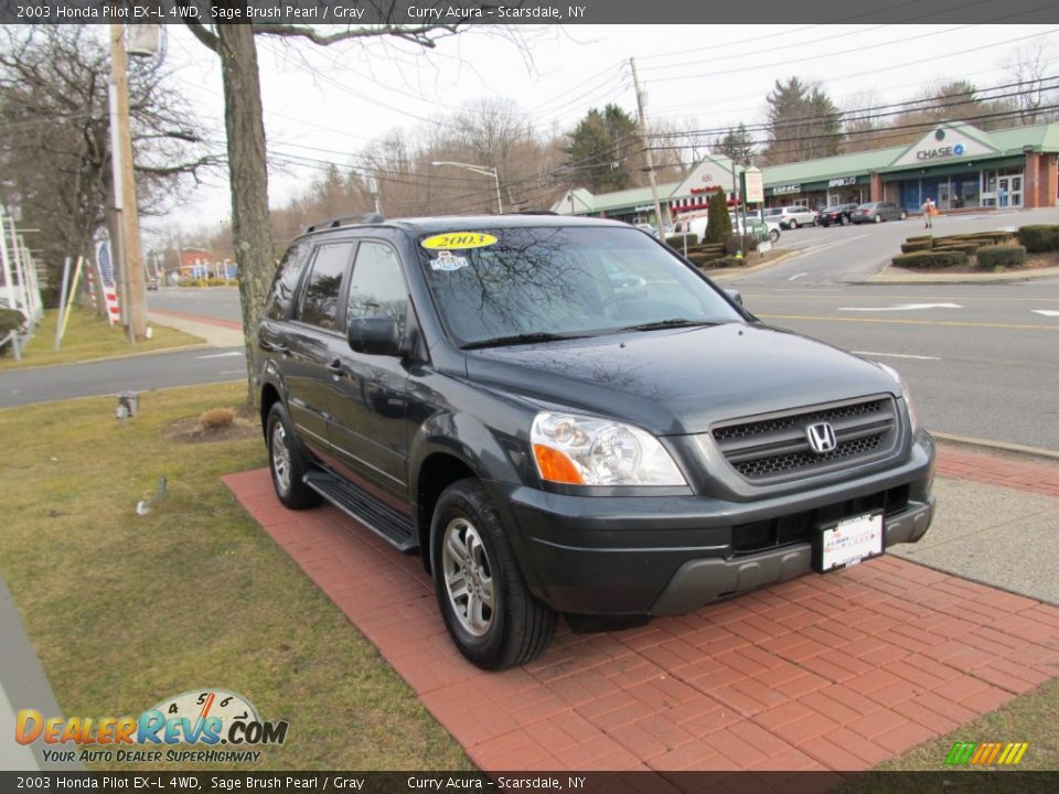 2003 Honda Pilot EX-L 4WD Sage Brush Pearl / Gray Photo #3