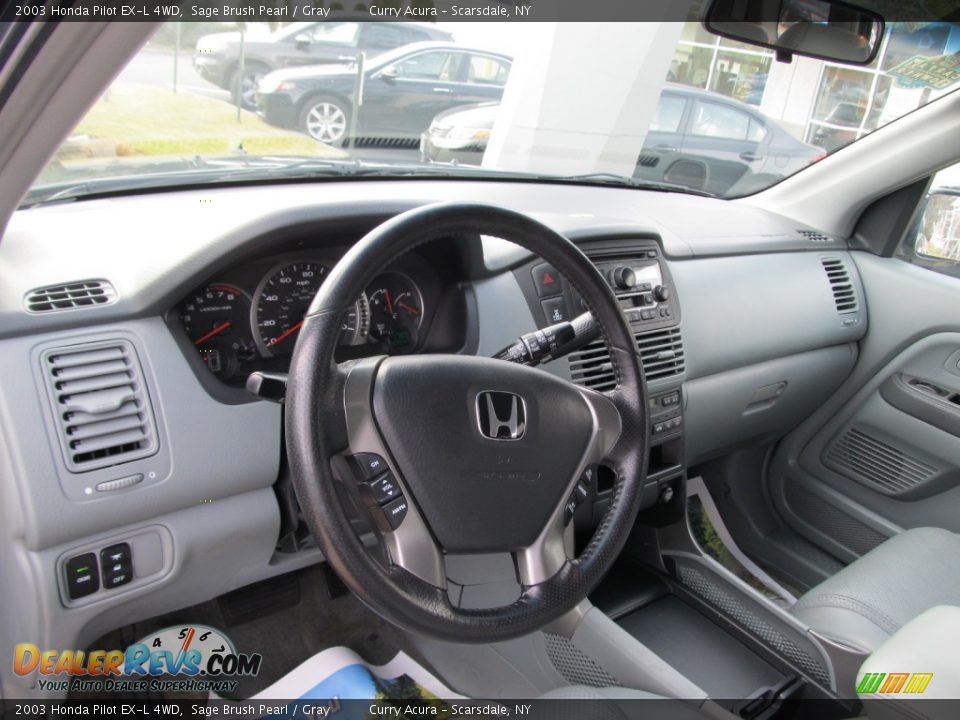 2003 Honda Pilot EX-L 4WD Sage Brush Pearl / Gray Photo #13