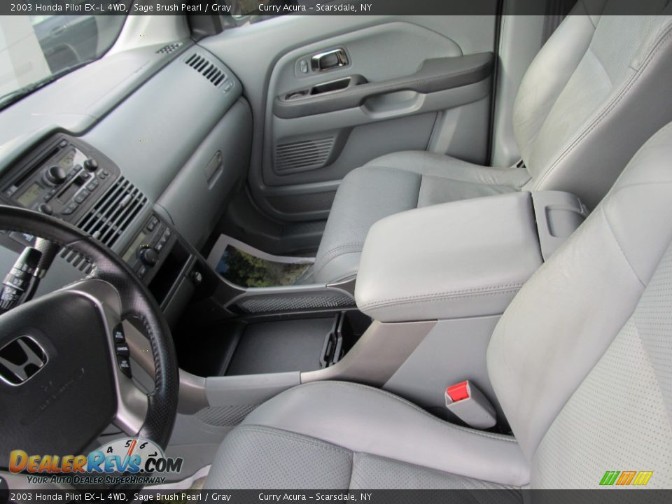 2003 Honda Pilot EX-L 4WD Sage Brush Pearl / Gray Photo #14