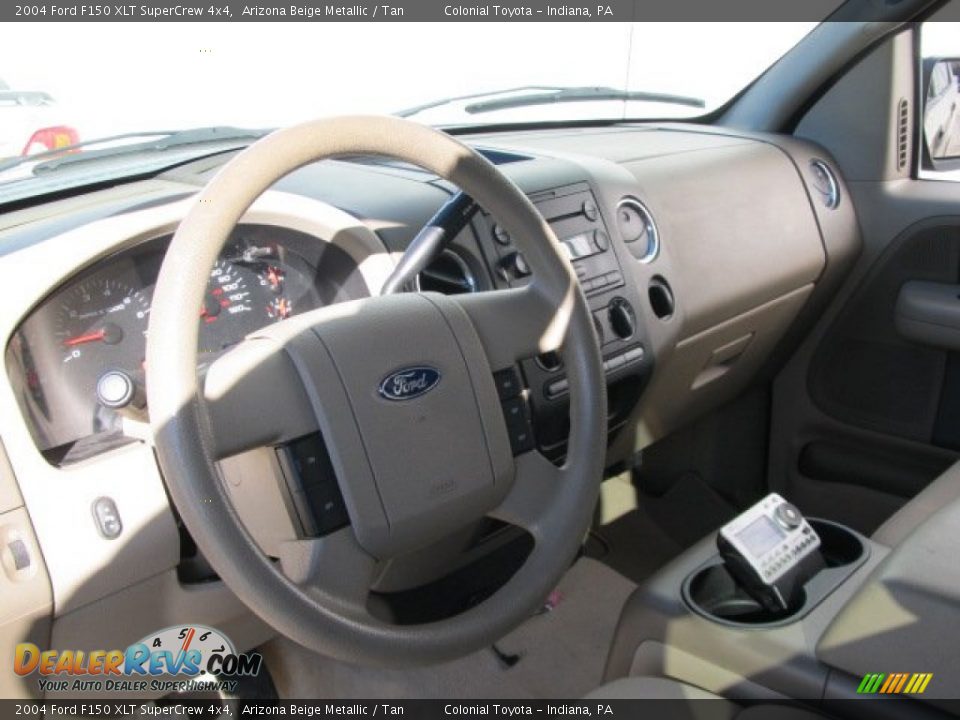 2004 Ford F150 XLT SuperCrew 4x4 Arizona Beige Metallic / Tan Photo #14