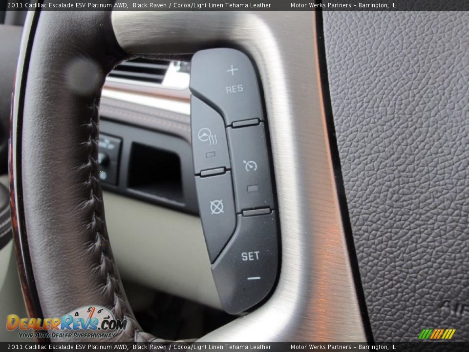 2011 Cadillac Escalade ESV Platinum AWD Black Raven / Cocoa/Light Linen Tehama Leather Photo #29