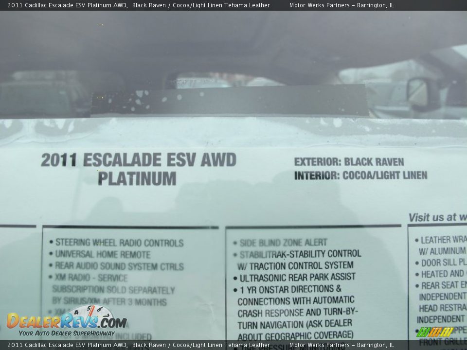 2011 Cadillac Escalade ESV Platinum AWD Window Sticker Photo #34