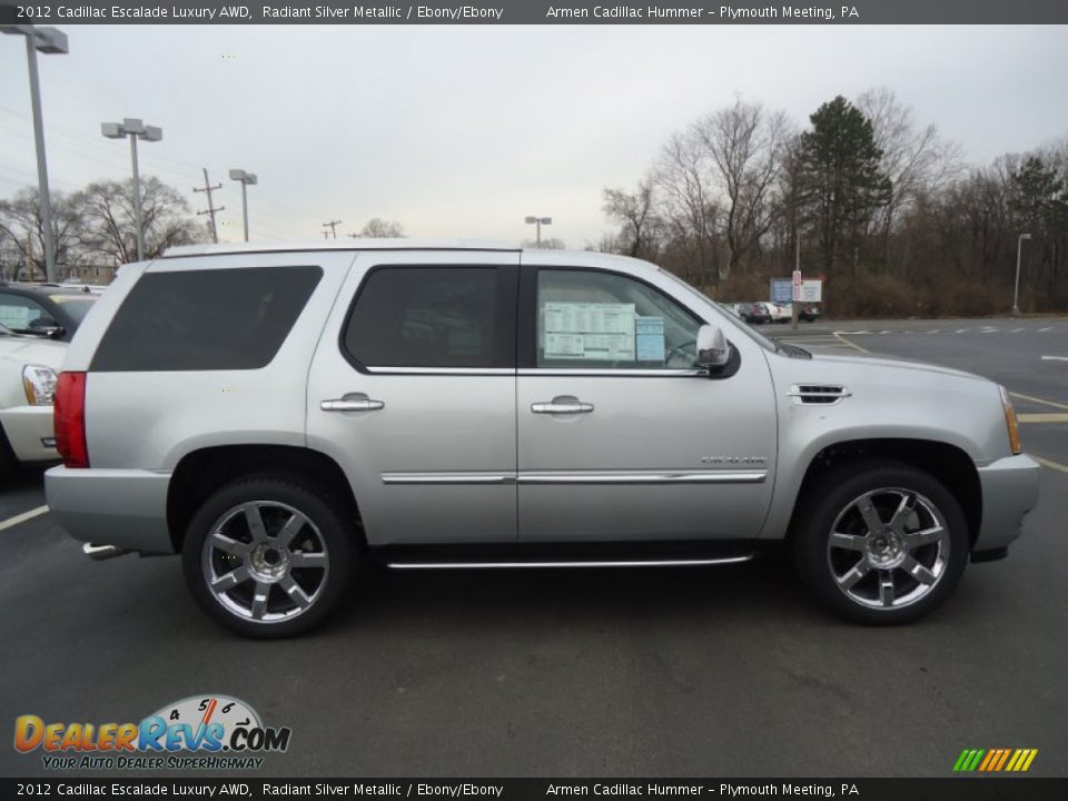 2012 Cadillac Escalade Luxury AWD Radiant Silver Metallic / Ebony/Ebony Photo #4