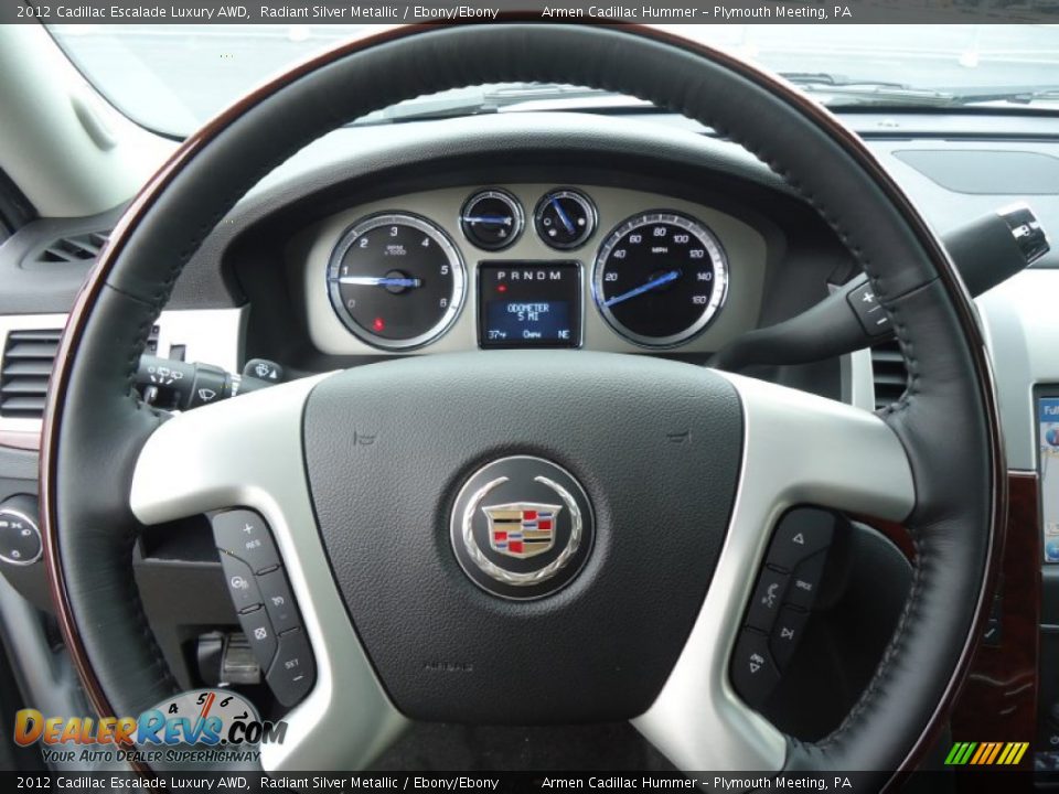 2012 Cadillac Escalade Luxury AWD Radiant Silver Metallic / Ebony/Ebony Photo #14