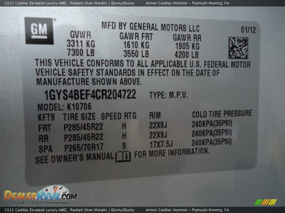 2012 Cadillac Escalade Luxury AWD Radiant Silver Metallic / Ebony/Ebony Photo #15