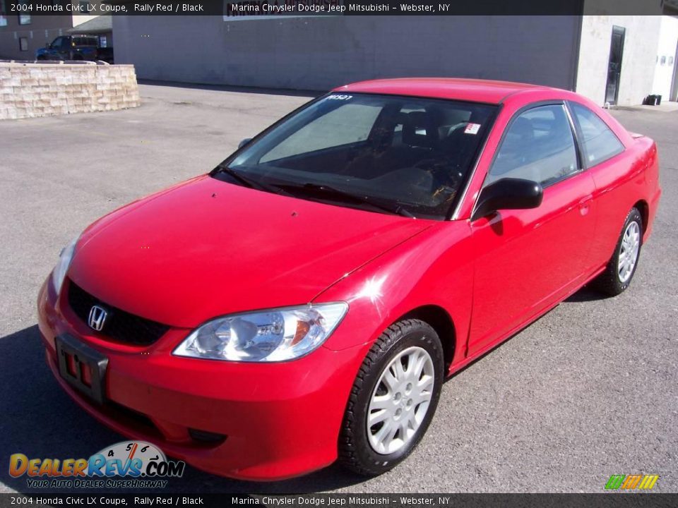 2004 Honda Civic LX Coupe Rally Red / Black Photo #1