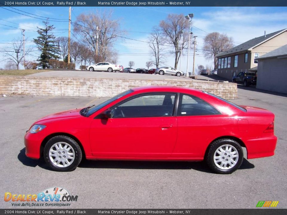 2004 Honda Civic LX Coupe Rally Red / Black Photo #8