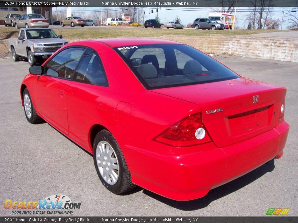 2004 Honda Civic LX Coupe Rally Red / Black Photo #9