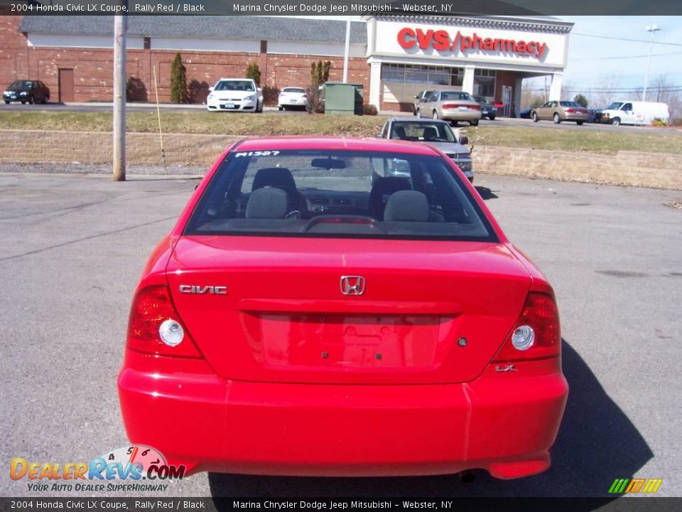 2004 Honda Civic LX Coupe Rally Red / Black Photo #10