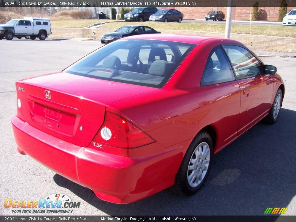 2004 Honda Civic LX Coupe Rally Red / Black Photo #11