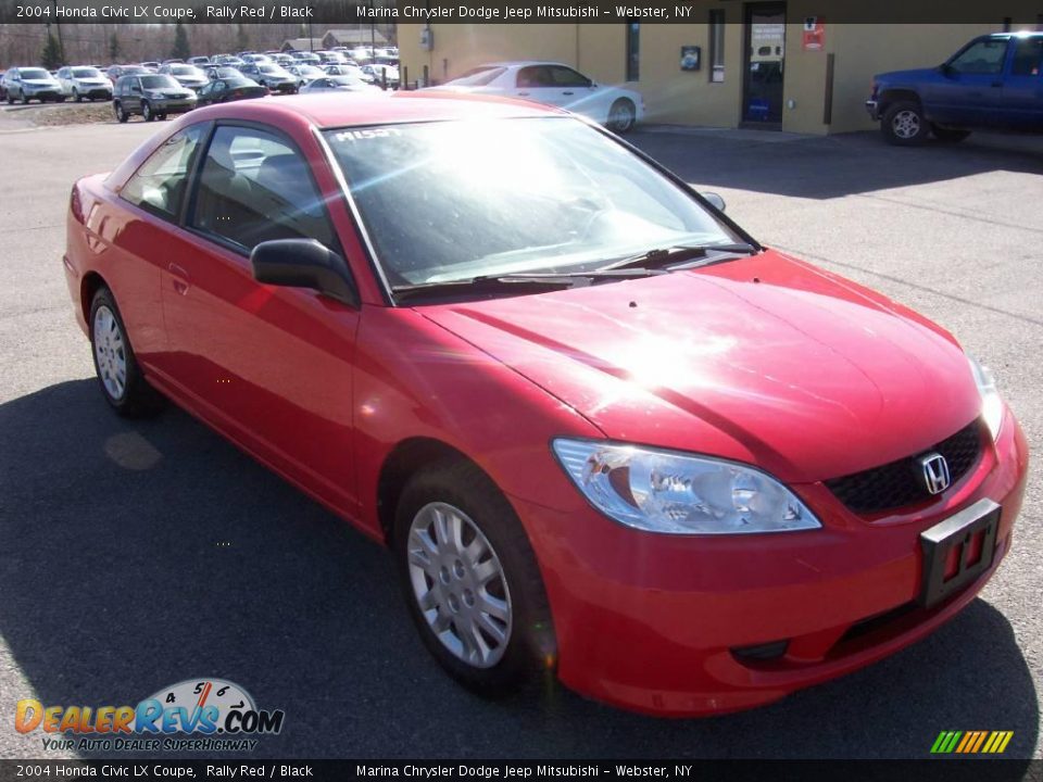 2004 Honda Civic LX Coupe Rally Red / Black Photo #13