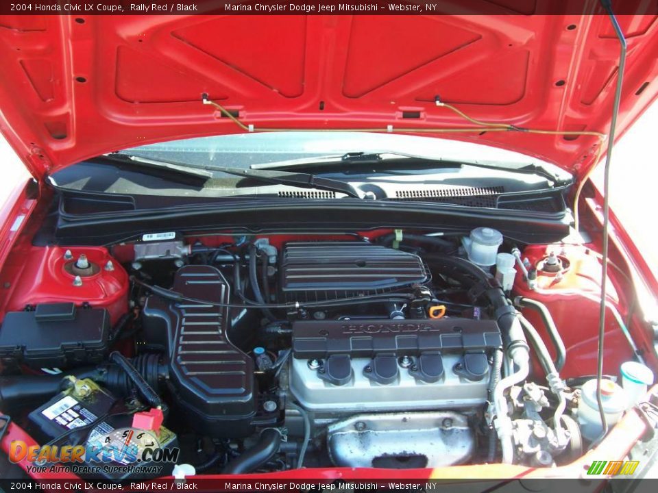 2004 Honda Civic LX Coupe Rally Red / Black Photo #16