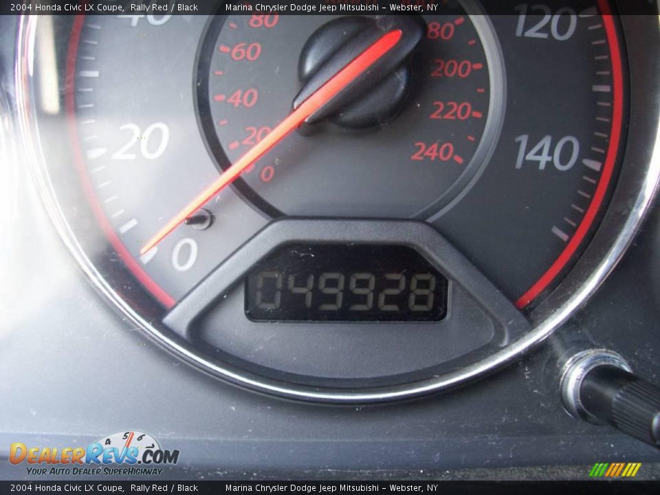 2004 Honda Civic LX Coupe Rally Red / Black Photo #23