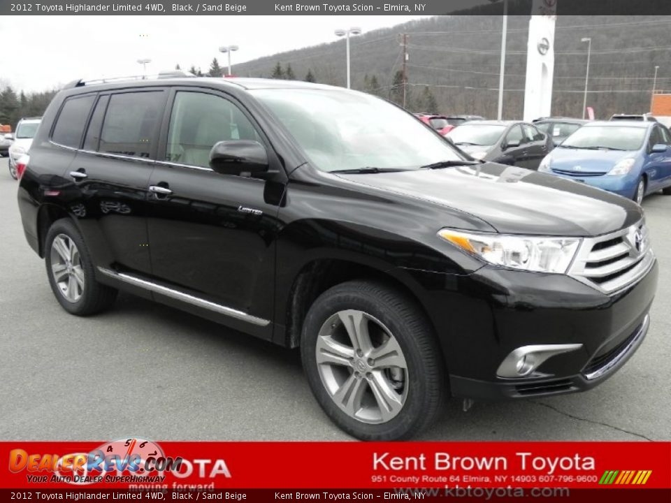 2012 Toyota Highlander Limited 4WD Black / Sand Beige Photo #1