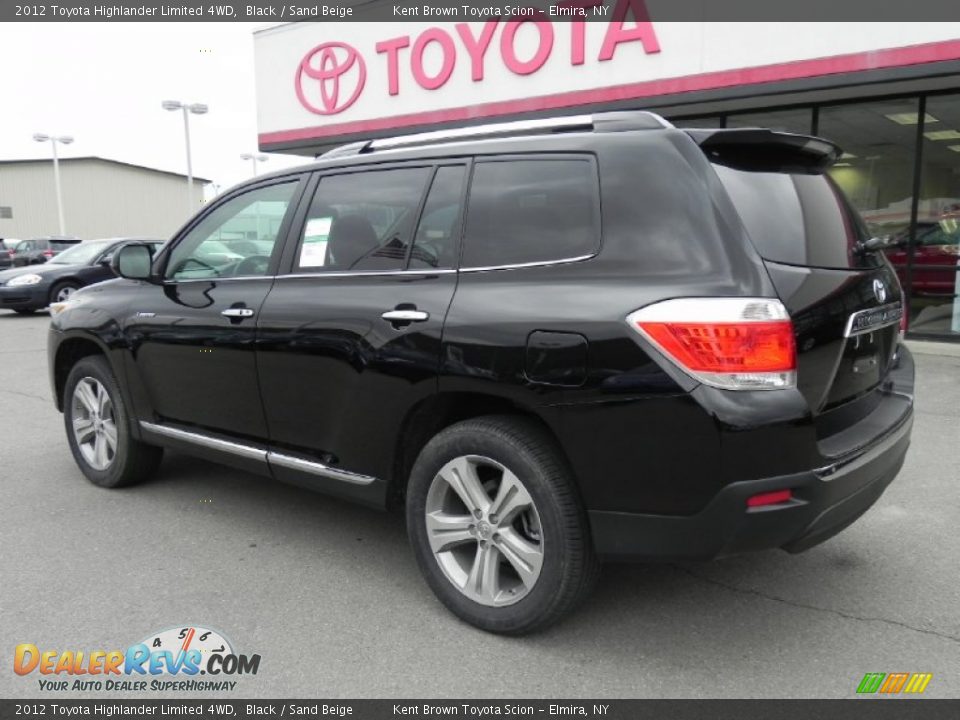 2012 Toyota Highlander Limited 4WD Black / Sand Beige Photo #2