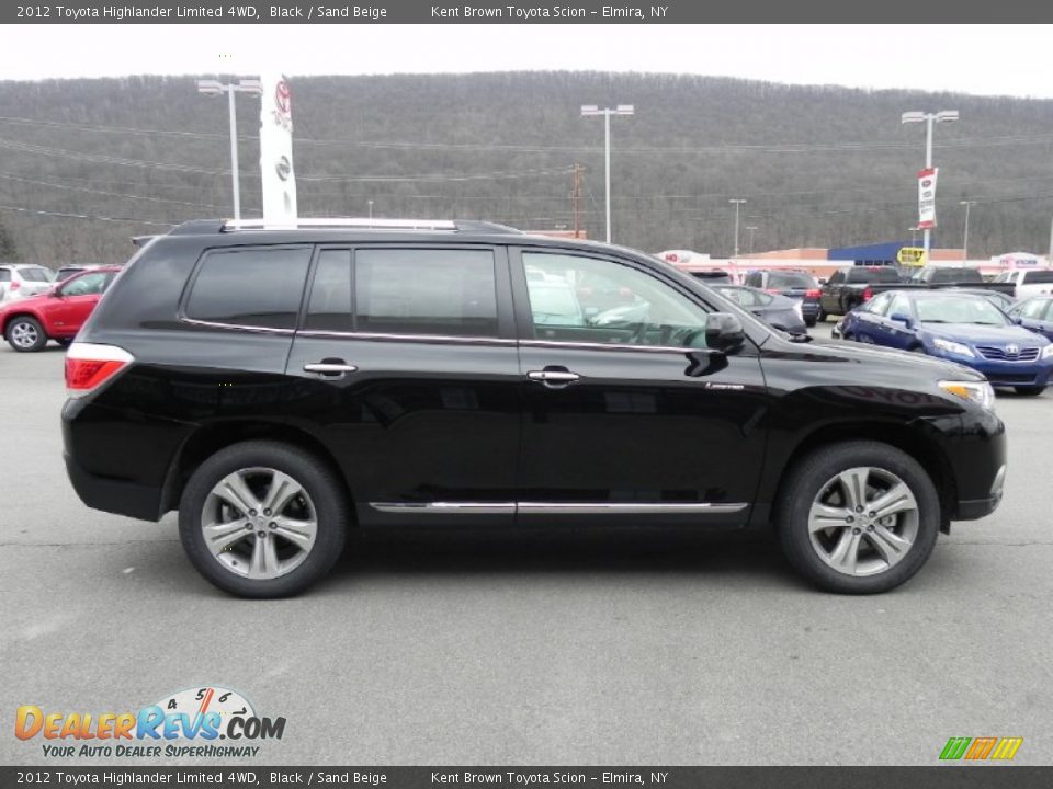 2012 Toyota Highlander Limited 4WD Black / Sand Beige Photo #3