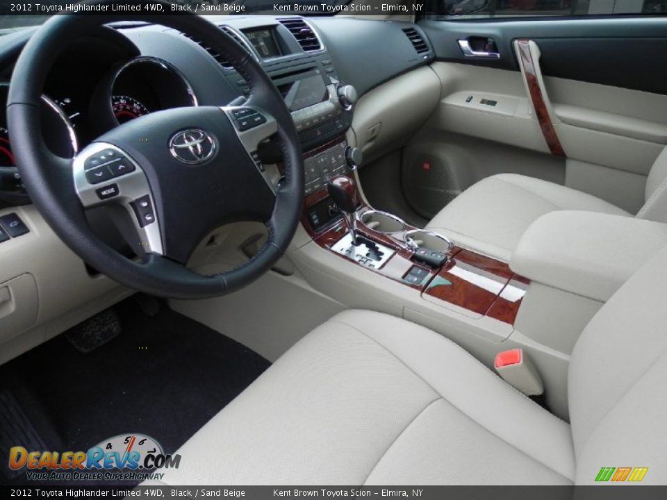 2012 Toyota Highlander Limited 4WD Black / Sand Beige Photo #5