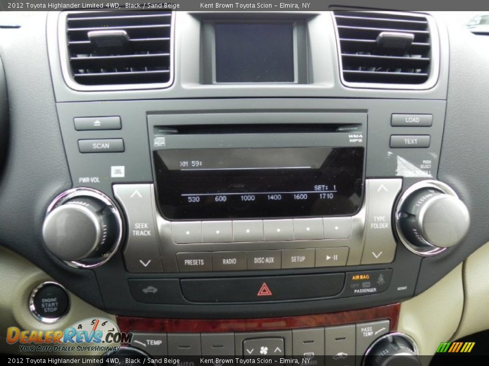 2012 Toyota Highlander Limited 4WD Black / Sand Beige Photo #6