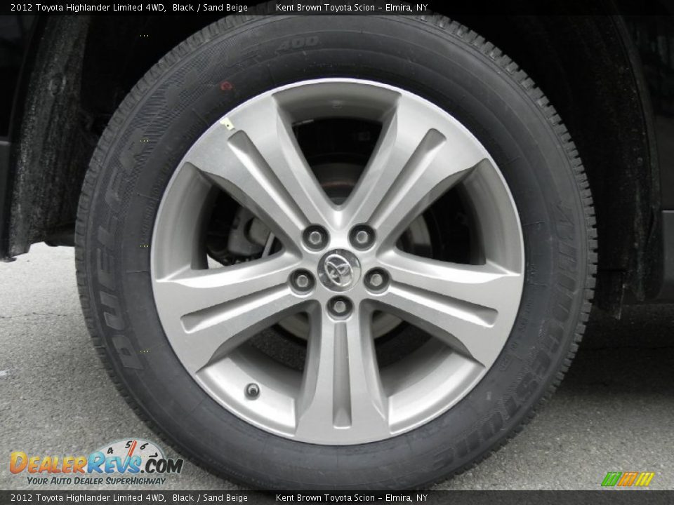 2012 Toyota Highlander Limited 4WD Black / Sand Beige Photo #10