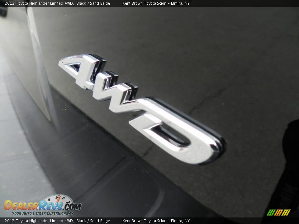 2012 Toyota Highlander Limited 4WD Black / Sand Beige Photo #12