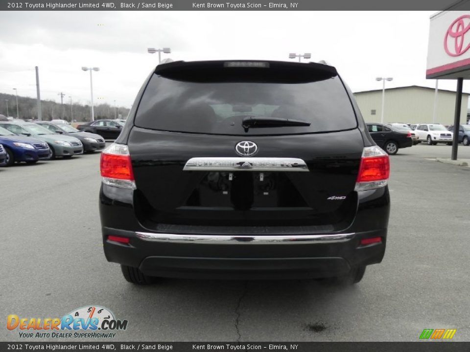 2012 Toyota Highlander Limited 4WD Black / Sand Beige Photo #14