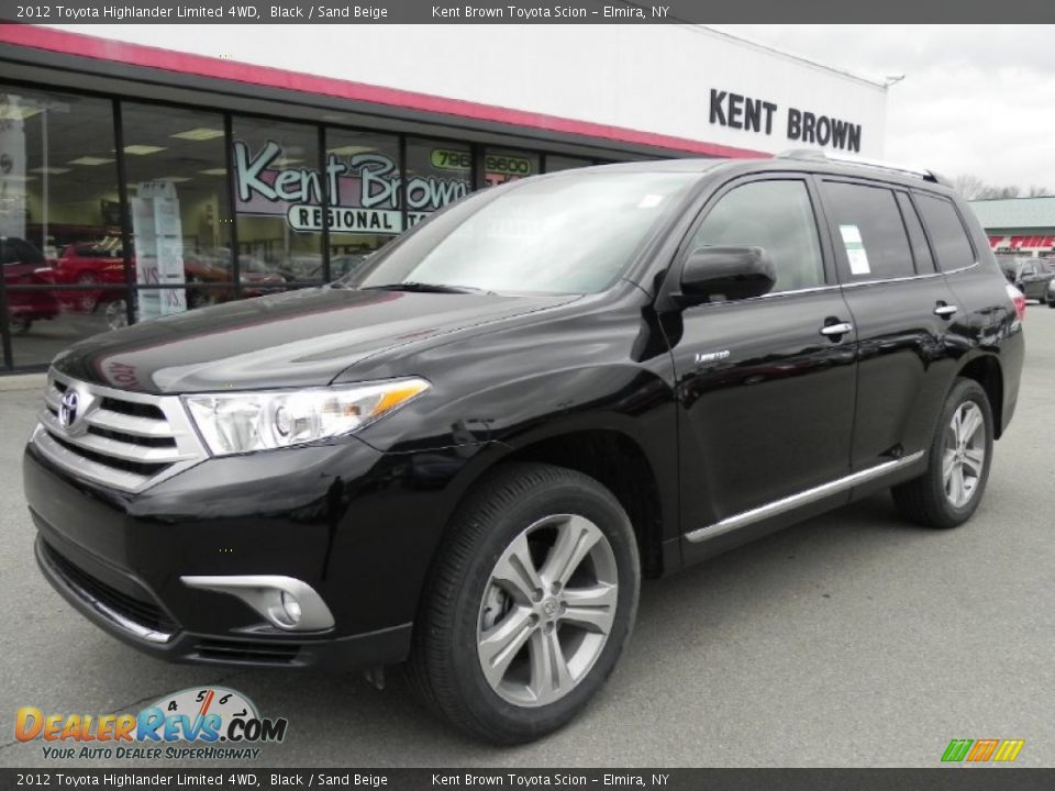 2012 Toyota Highlander Limited 4WD Black / Sand Beige Photo #15