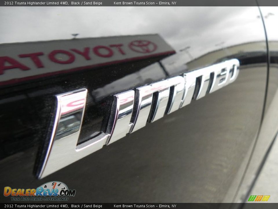 2012 Toyota Highlander Limited 4WD Black / Sand Beige Photo #16