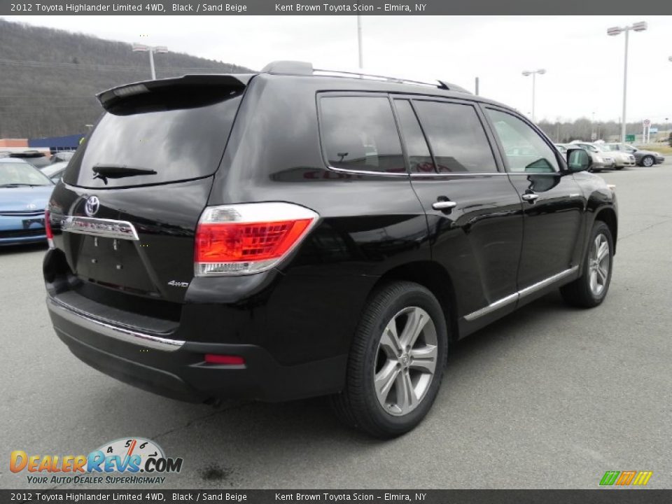 2012 Toyota Highlander Limited 4WD Black / Sand Beige Photo #22