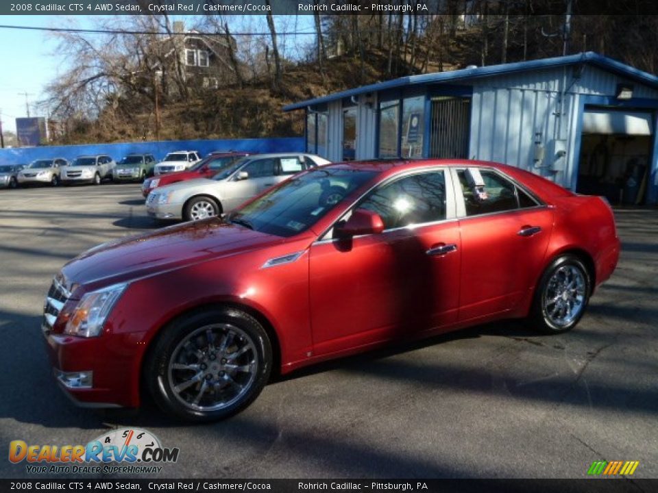 2008 Cadillac CTS 4 AWD Sedan Crystal Red / Cashmere/Cocoa Photo #1