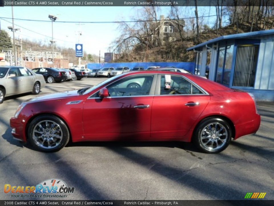 2008 Cadillac CTS 4 AWD Sedan Crystal Red / Cashmere/Cocoa Photo #2