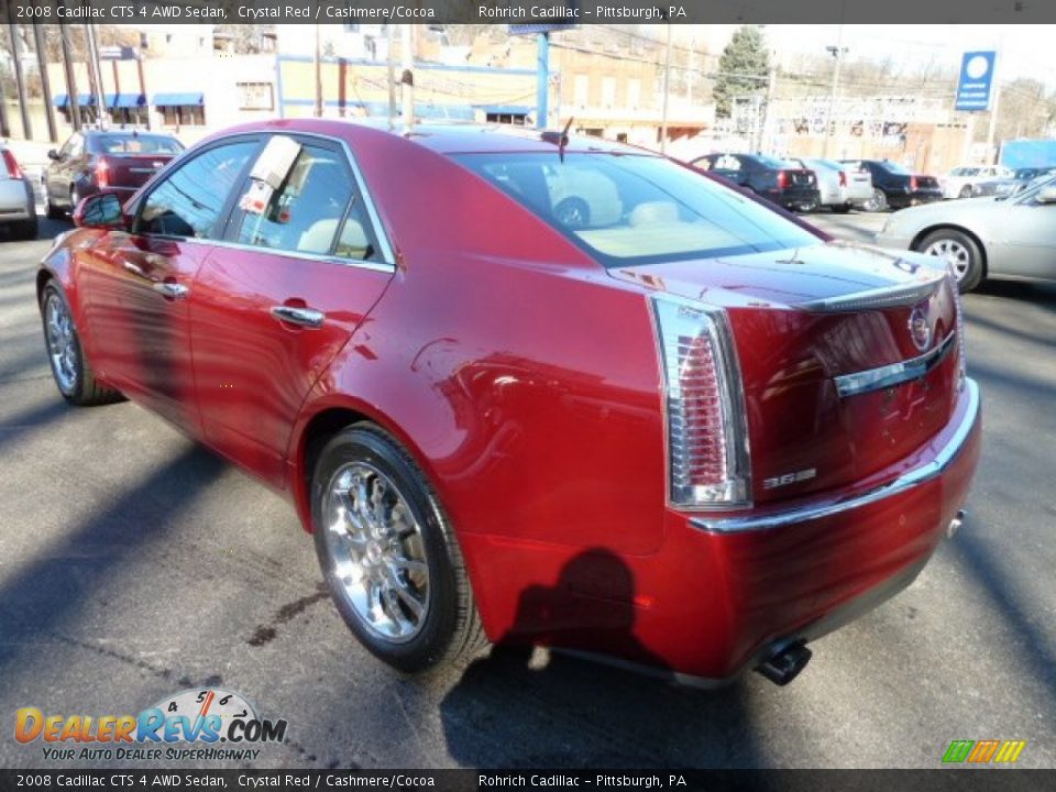 2008 Cadillac CTS 4 AWD Sedan Crystal Red / Cashmere/Cocoa Photo #3