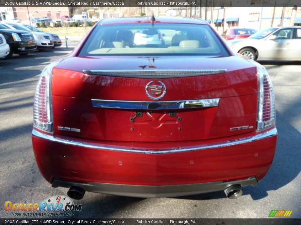2008 Cadillac CTS 4 AWD Sedan Crystal Red / Cashmere/Cocoa Photo #4