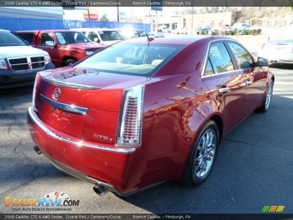 2008 Cadillac CTS 4 AWD Sedan Crystal Red / Cashmere/Cocoa Photo #5