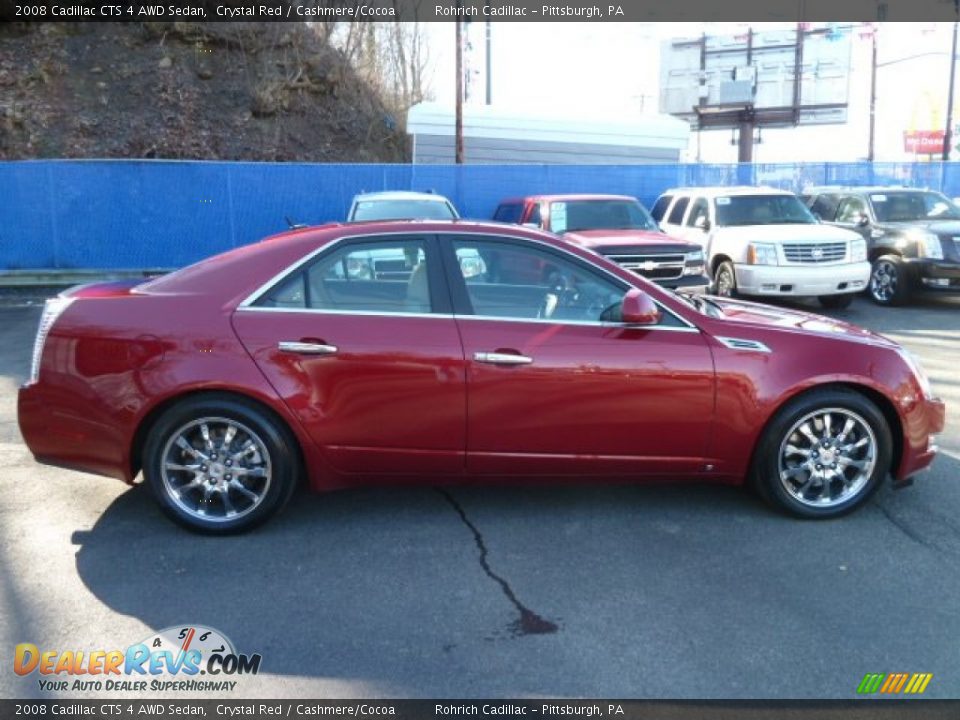 2008 Cadillac CTS 4 AWD Sedan Crystal Red / Cashmere/Cocoa Photo #6