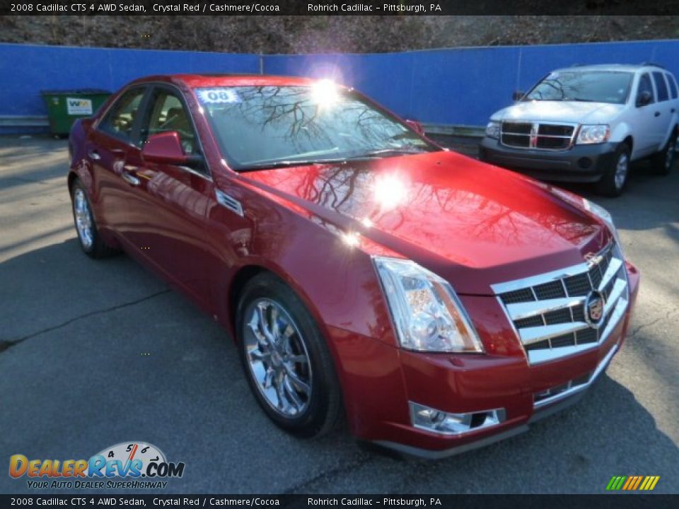 2008 Cadillac CTS 4 AWD Sedan Crystal Red / Cashmere/Cocoa Photo #7