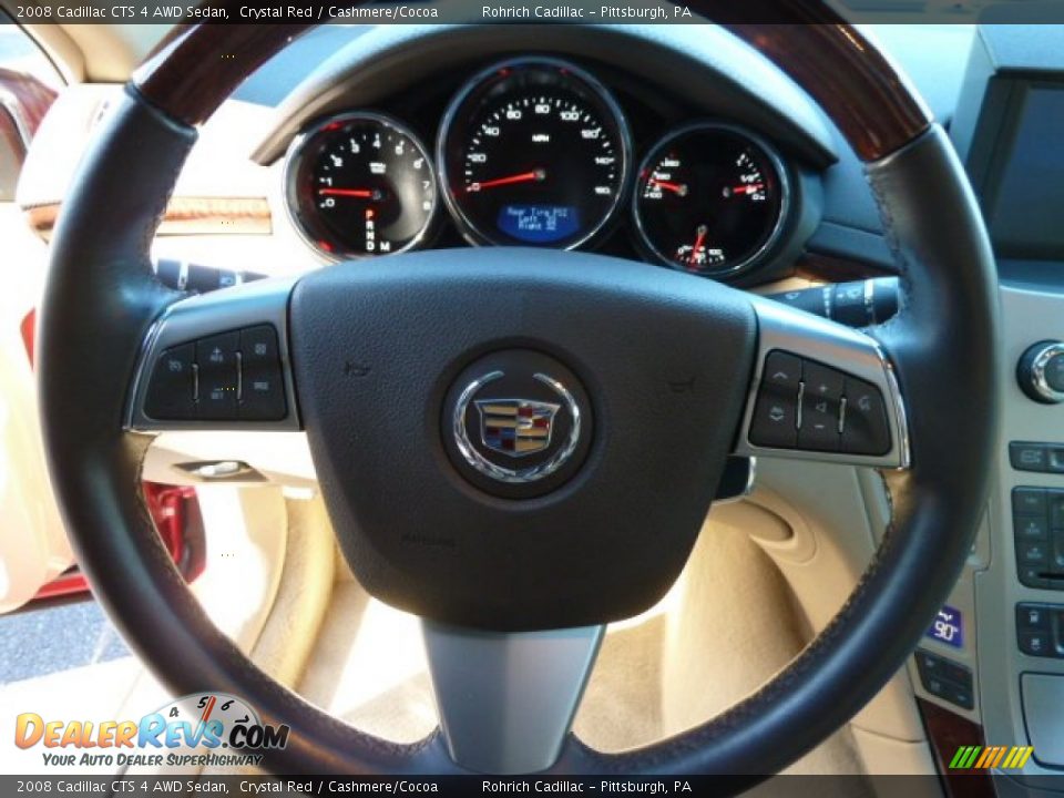 2008 Cadillac CTS 4 AWD Sedan Crystal Red / Cashmere/Cocoa Photo #17