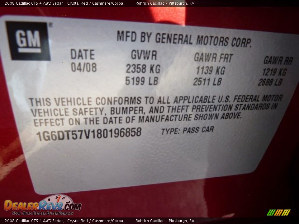 2008 Cadillac CTS 4 AWD Sedan Crystal Red / Cashmere/Cocoa Photo #19
