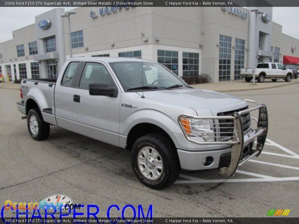 2009 Ford F150 STX SuperCab 4x4 Brilliant Silver Metallic / Stone/Medium Stone Photo #1