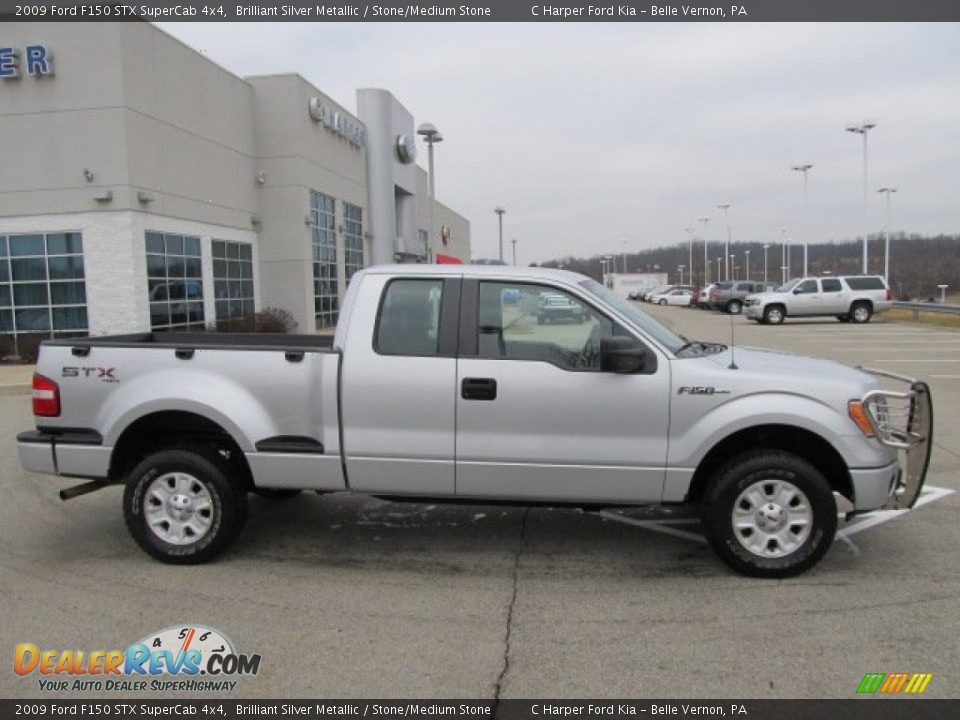 2009 Ford F150 STX SuperCab 4x4 Brilliant Silver Metallic / Stone/Medium Stone Photo #2