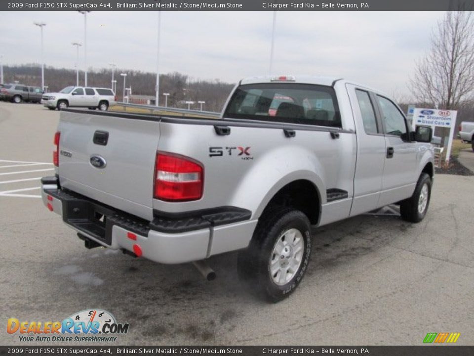 2009 Ford F150 STX SuperCab 4x4 Brilliant Silver Metallic / Stone/Medium Stone Photo #10