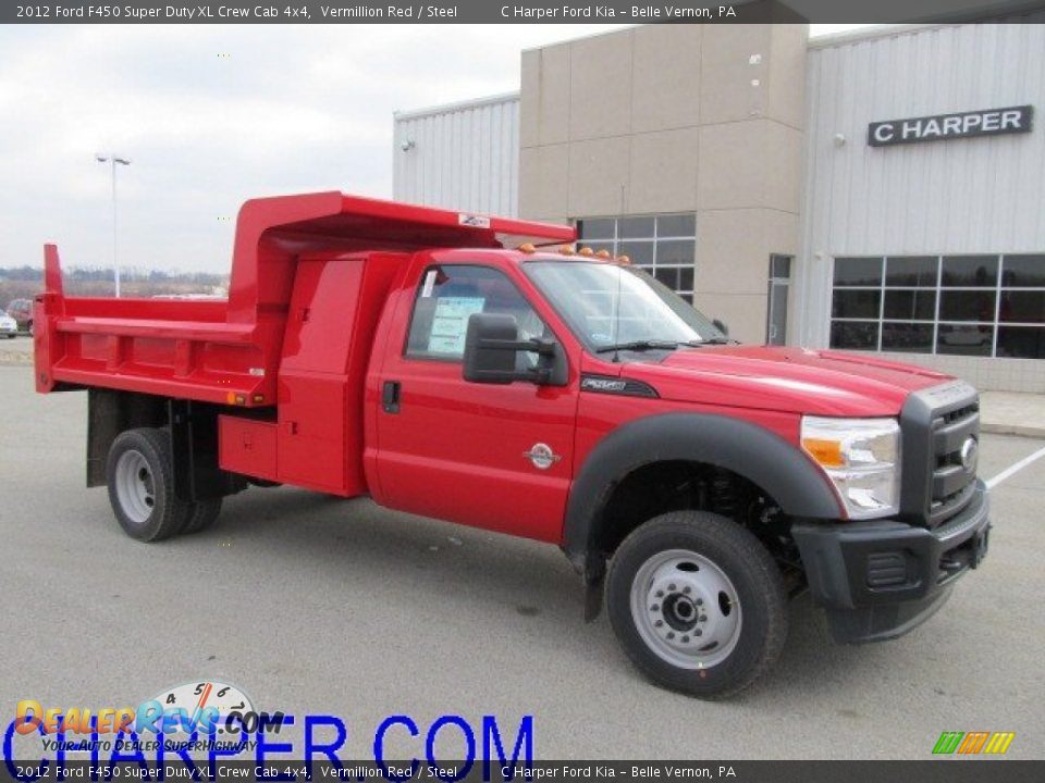 2012 Ford F450 Super Duty XL Crew Cab 4x4 Vermillion Red / Steel Photo #1