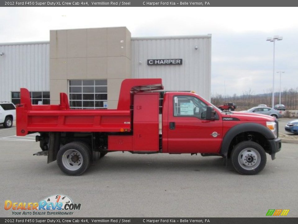 2012 Ford F450 Super Duty XL Crew Cab 4x4 Vermillion Red / Steel Photo #2