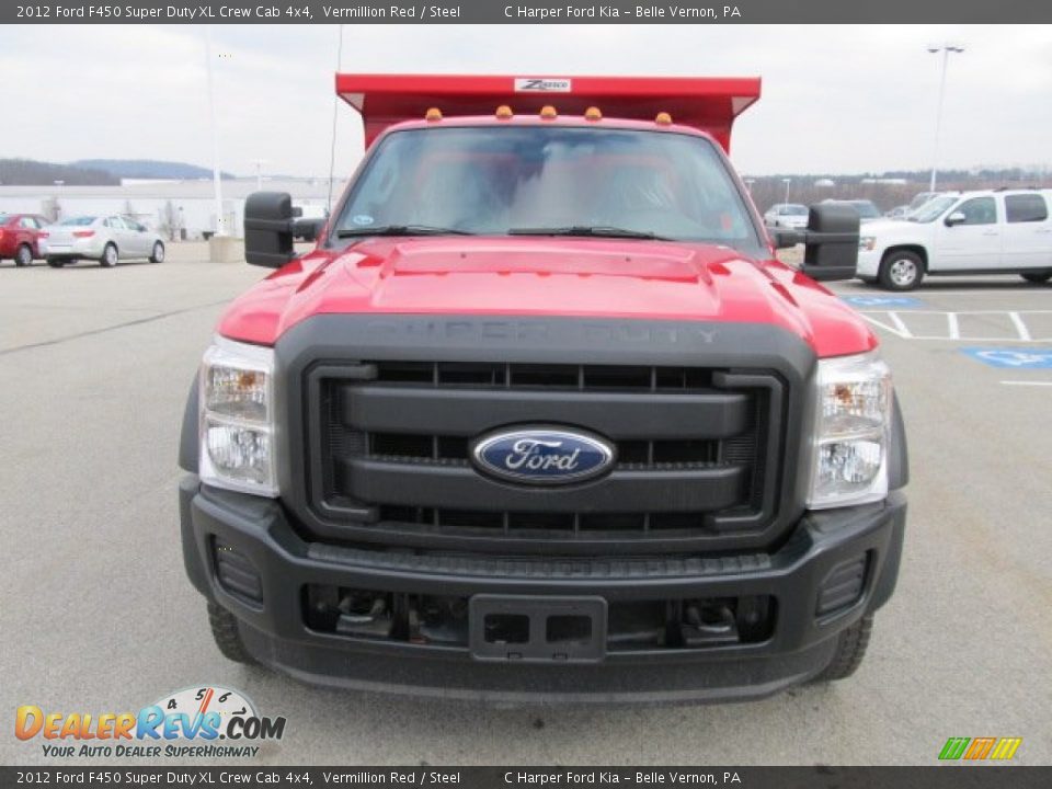 2012 Ford F450 Super Duty XL Crew Cab 4x4 Vermillion Red / Steel Photo #7