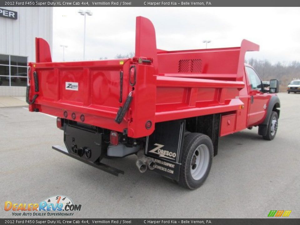 2012 Ford F450 Super Duty XL Crew Cab 4x4 Vermillion Red / Steel Photo #14