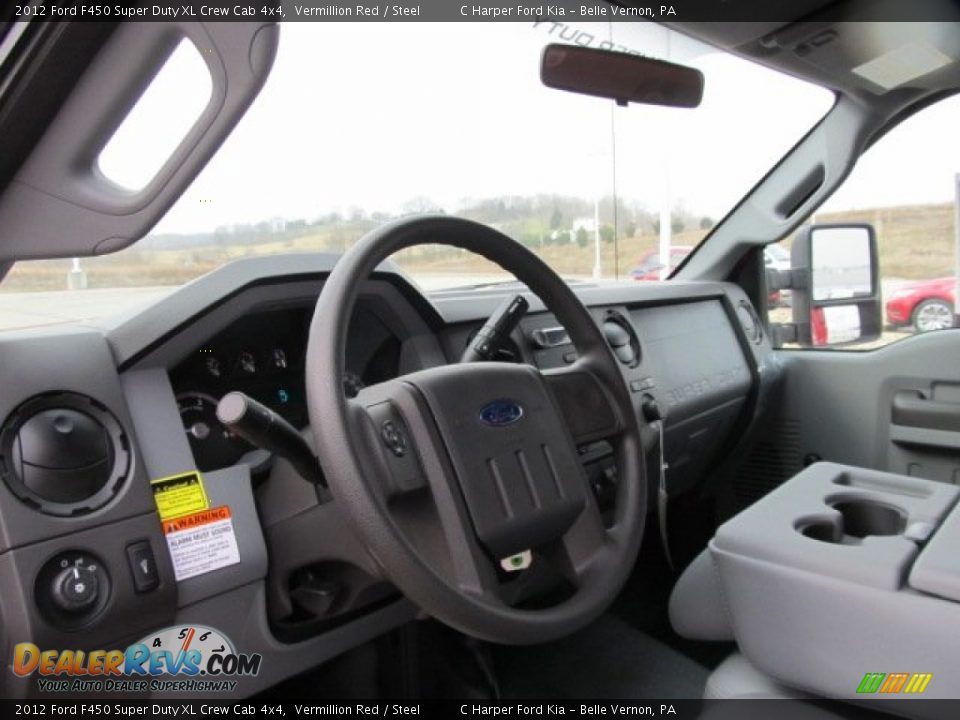 2012 Ford F450 Super Duty XL Crew Cab 4x4 Vermillion Red / Steel Photo #16