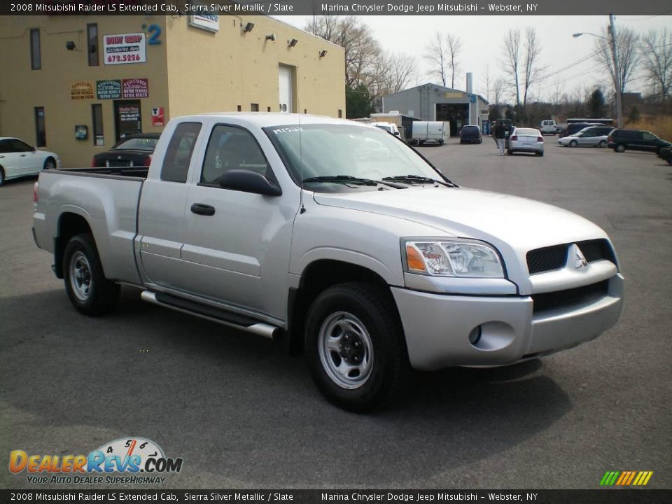 2008 Mitsubishi Raider LS Extended Cab Sierra Silver Metallic / Slate Photo #14