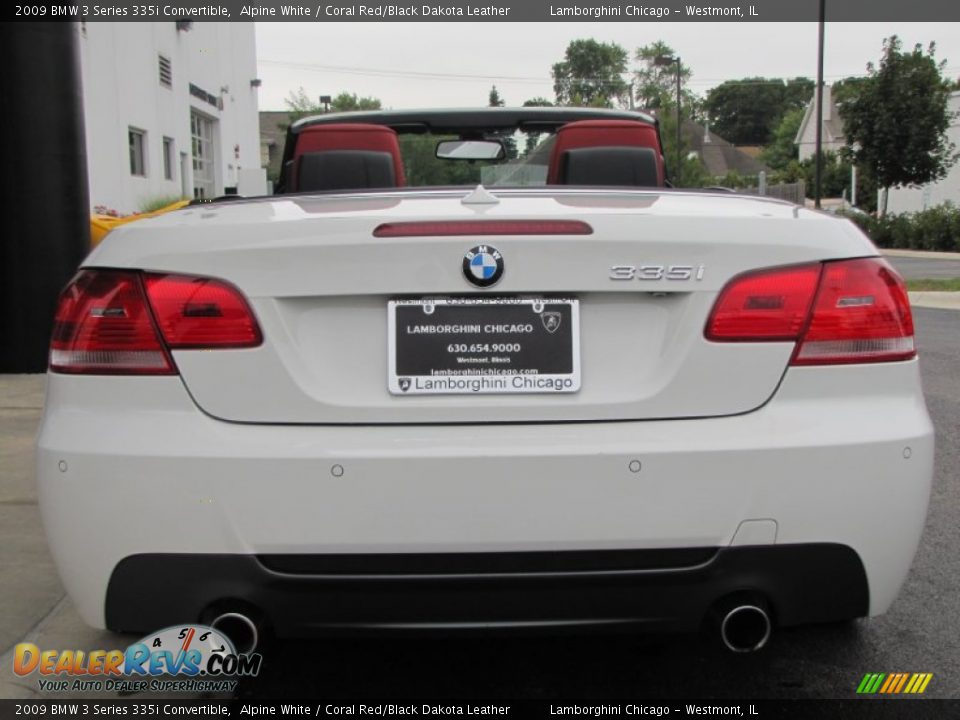 2009 BMW 3 Series 335i Convertible Alpine White / Coral Red/Black Dakota Leather Photo #5